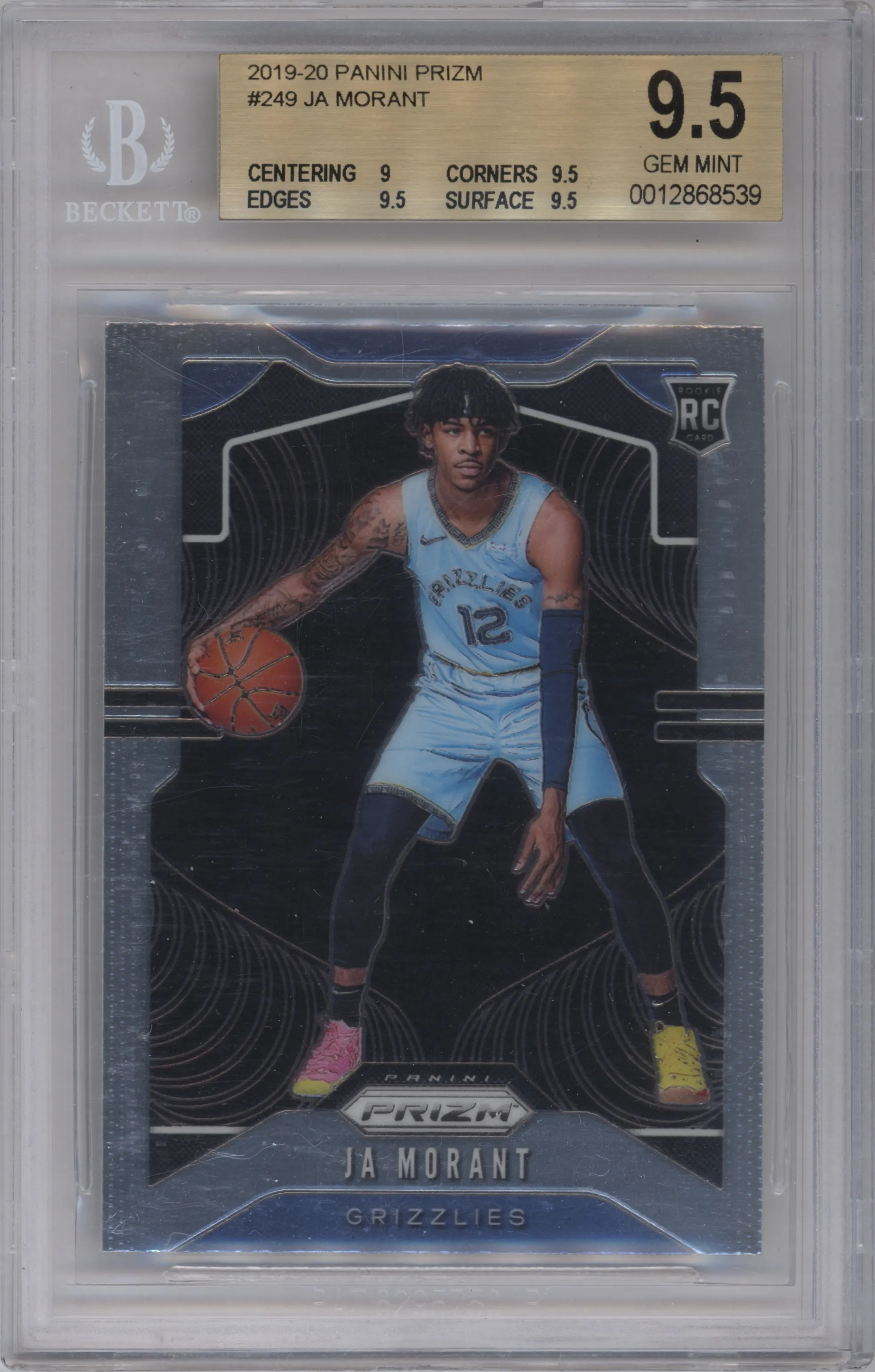 2019 Panini Prizm Ja Morant #249 BGS 9.5