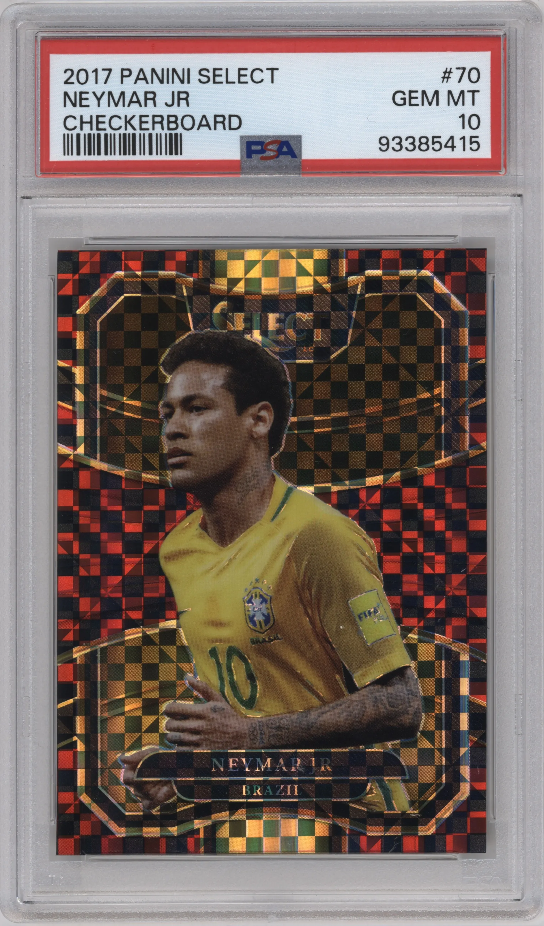 2017 Panini Select Neymar Jr Checkerboard #70 PSA 10