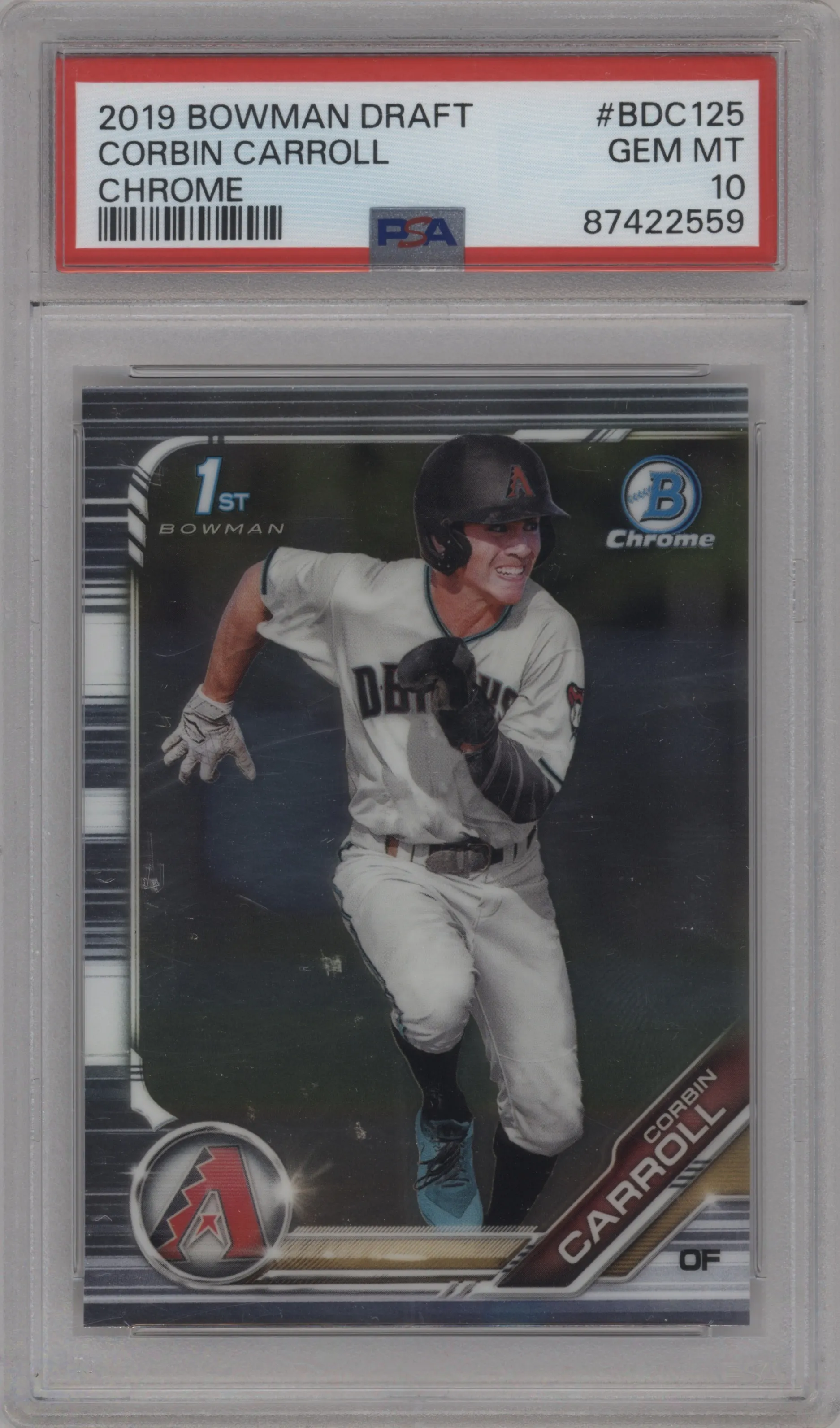 2019 Bowman Draft Chrome Corbin Carroll #BDC-125 PSA 10