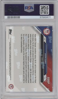 Steph Curry from the 2024 Topps Now Olympics set graded by PSA and given an overall grade of 10.