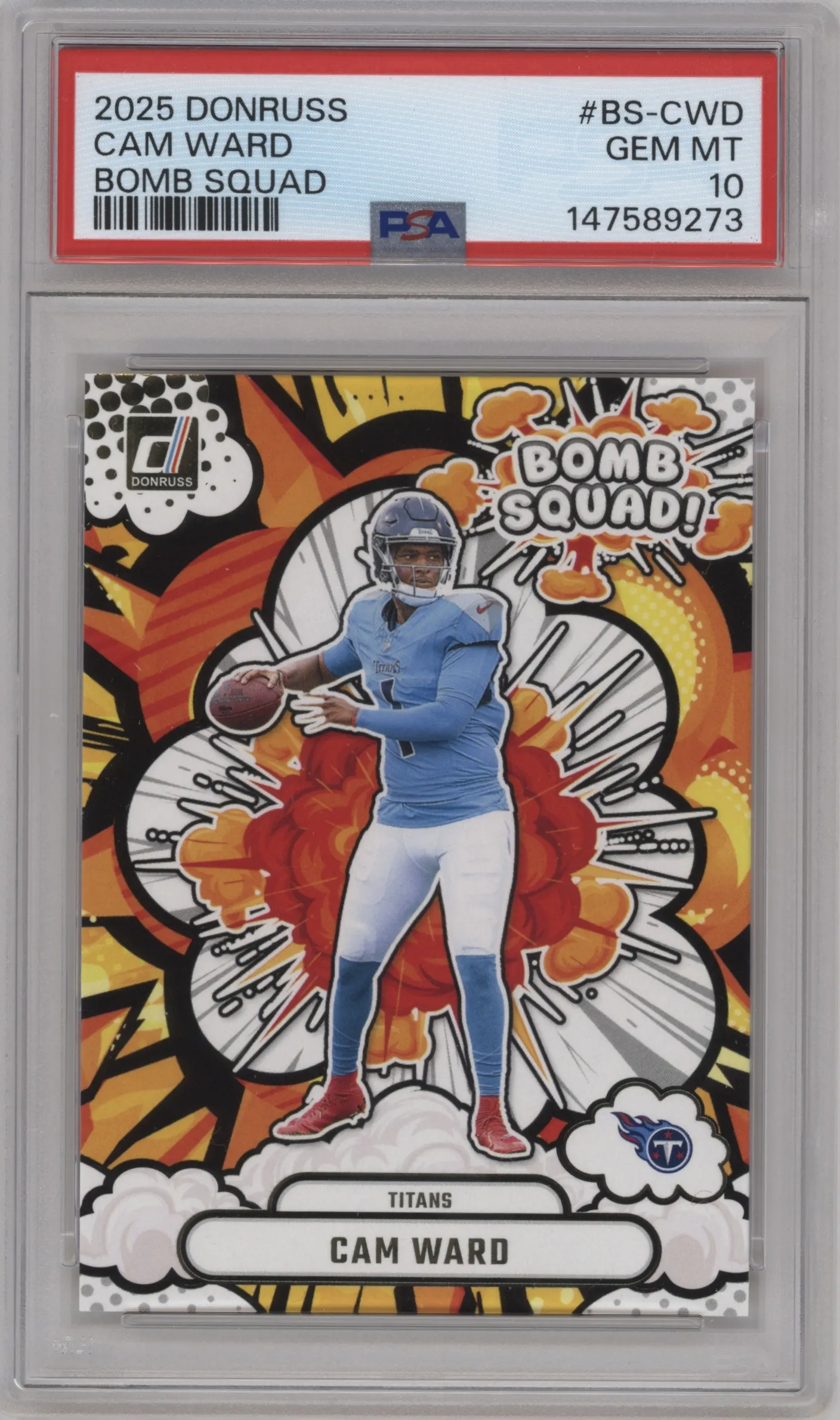 2025 Panini Donruss Bomb Squad Cam Ward PSA 10
