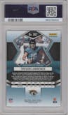 Trevor Lawrence from the 2022 Panini Mosaic set featuring a White Sparkle parallel graded by PSA and given an overall grade of 9.