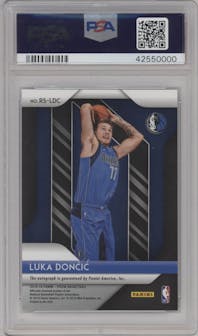 Luka Doncic from the 2018-19 Panini Prizm set graded by PSA and given an overall grade of 10.
