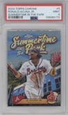 Ronald Acuna Jr. from the 2024 Topps Chrome set graded by PSA and given an overall grade of 9.