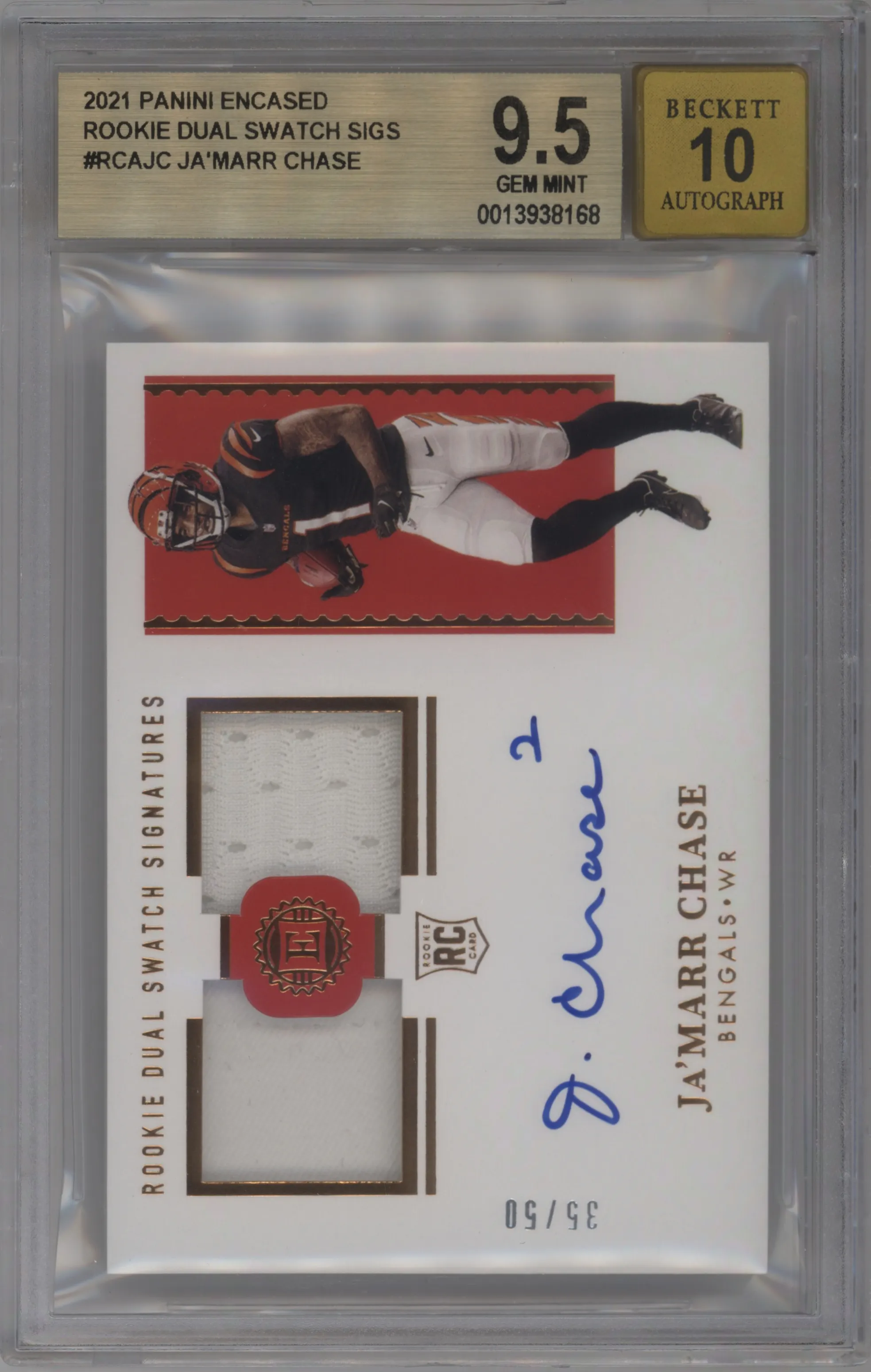 2021 Panini Encased Rke.Dual Swch.Sig. Ja'Marr Chase #RCA-JC BGS 9.5