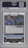 Jared Goff from the 2023 Panini Absolute set featuring a Purple Spectrum parallel graded by PSA and given an overall grade of 10.