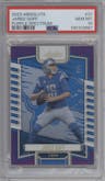 Jared Goff from the 2023 Panini Absolute set featuring a Purple Spectrum parallel graded by PSA and given an overall grade of 10.