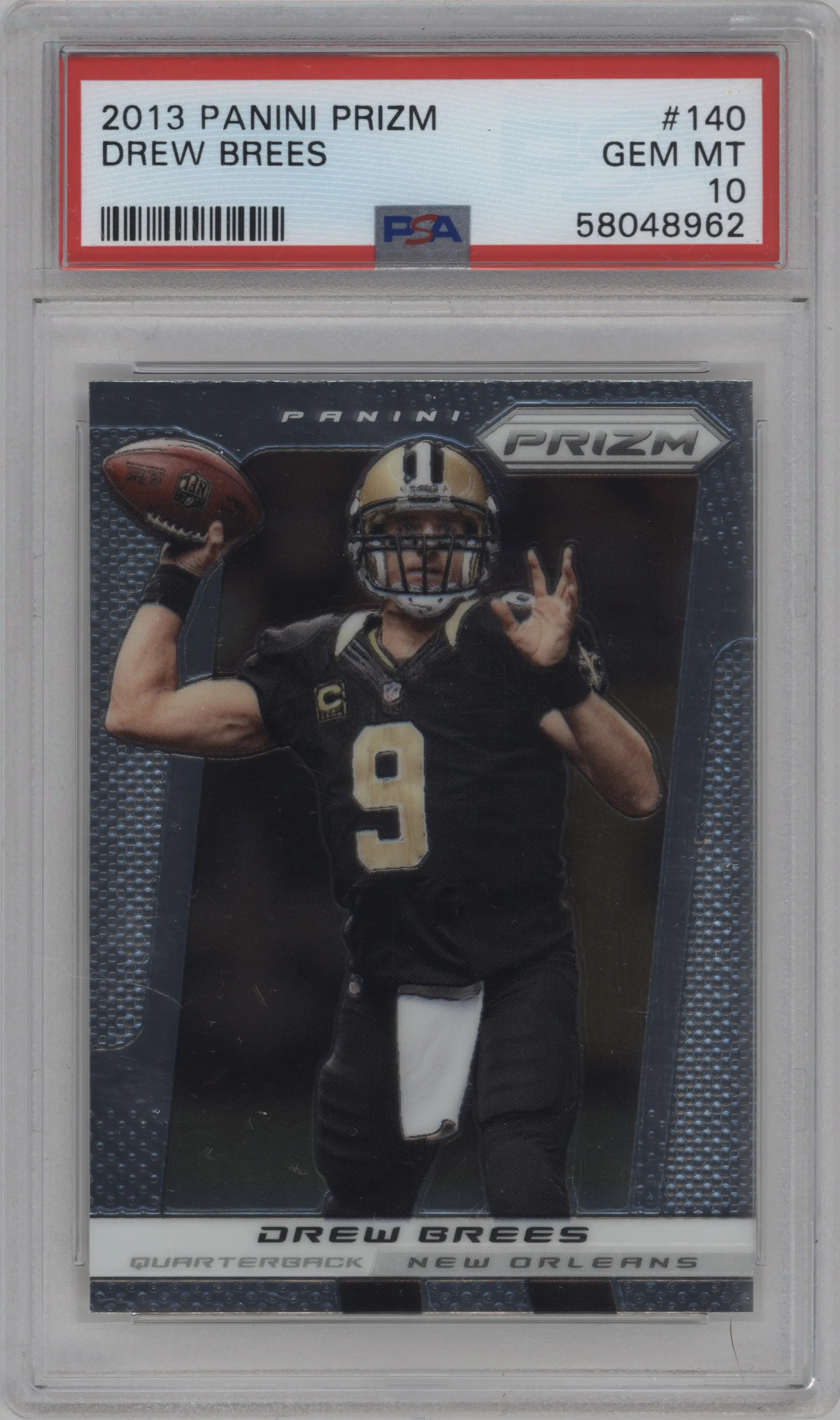 2013 Panini Prizm Drew Brees #140 PSA 10