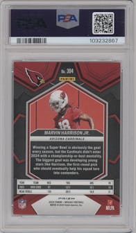 Marvin Harrison Jr. from the 2024 Panini Mosaic set featuring a Genesis parallel graded by PSA and given an overall grade of 9.