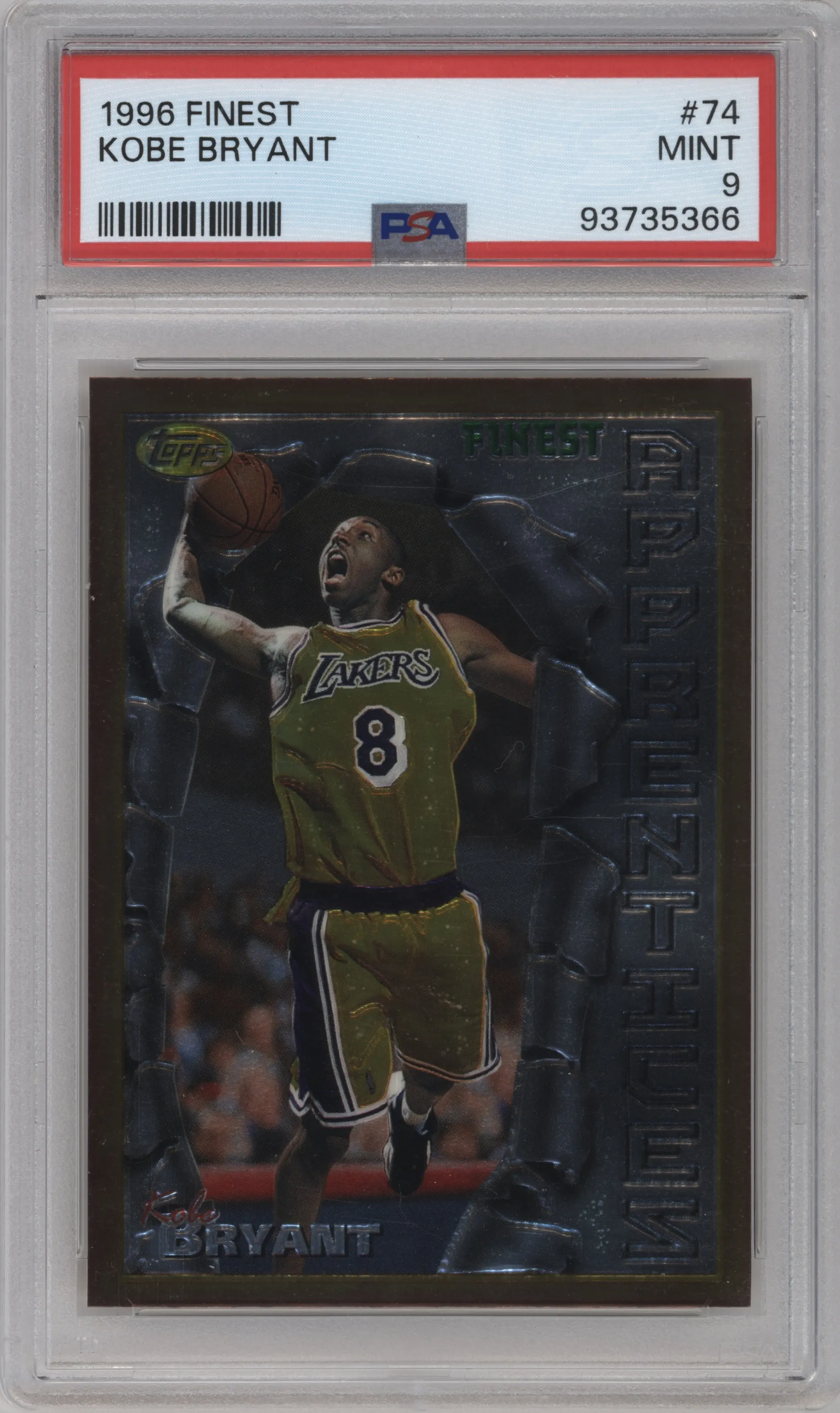 1996 Topps Finest Kobe Bryant PSA 9