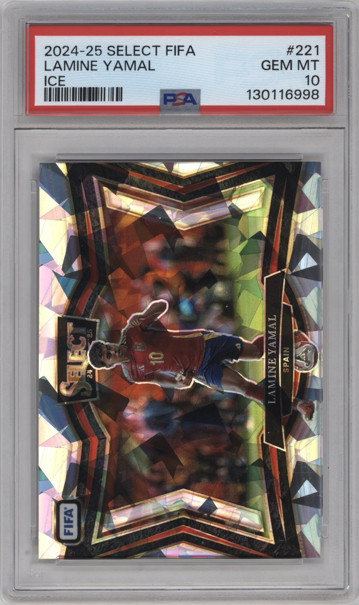 2024 Panini Select FIFA Field Lvl. Lamine Yamal Ice #221 PSA 10