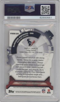 DeAndre Hopkins from the 2013 Topps Finest set featuring a Red Refractor  parallel graded by PSA and given an overall grade of 9.