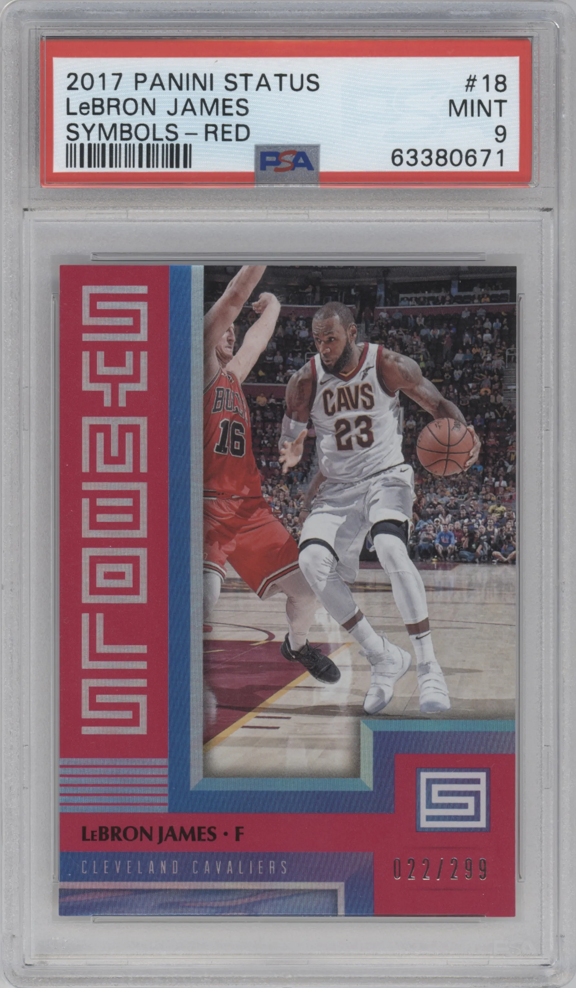 2017 Panini Status Symbols LeBron James Red PSA 9