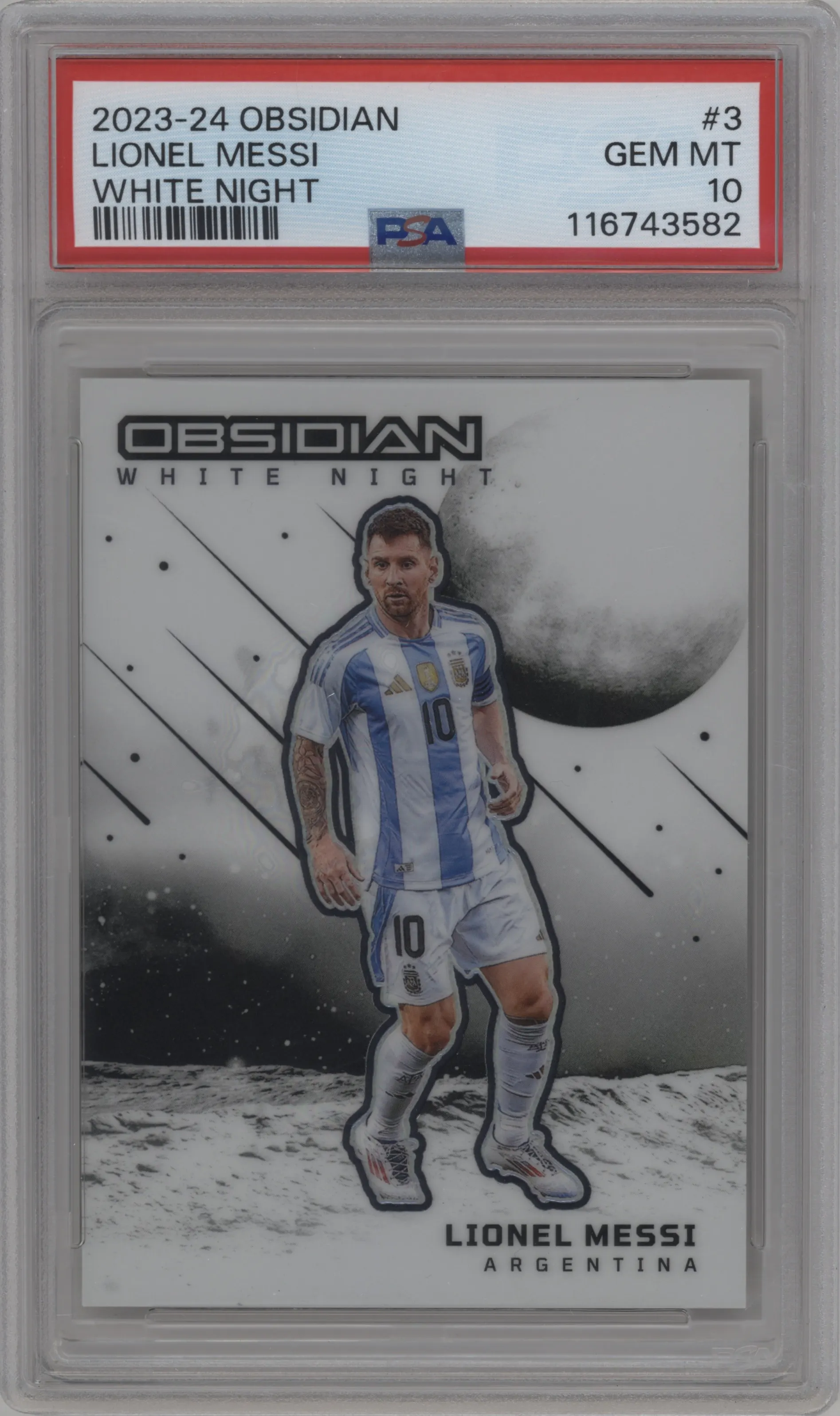 2023 Panini Obsidian White Night Lionel Messi #3 PSA 10