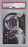 Jaden Ivey from the 2022-23 Panini Crown Royale set featuring a Gold parallel graded by PSA and given an overall grade of 9.