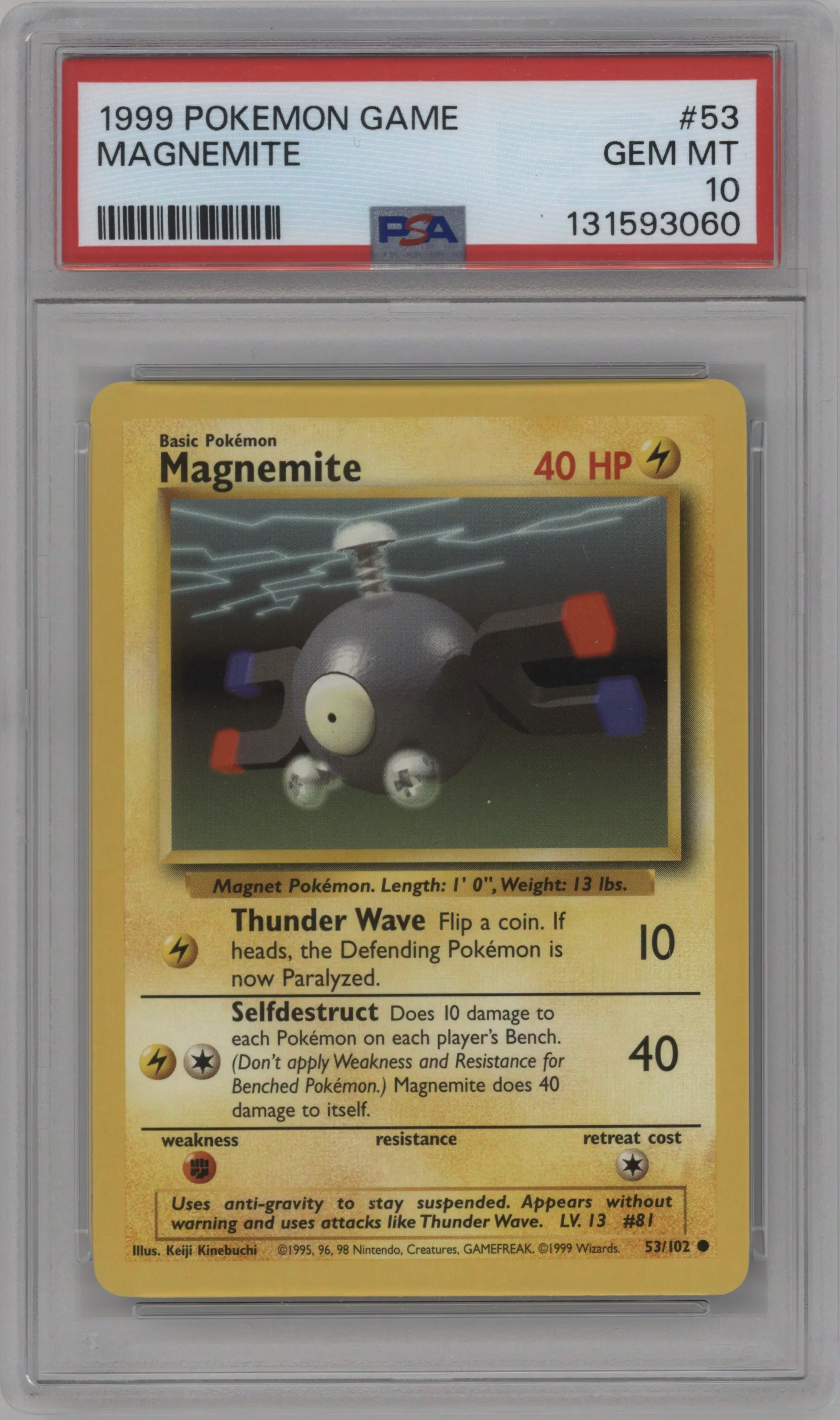 1999 Pokemon Base Set Magnemite #53 PSA 10