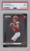 Jayden Daniels from the 2024 Panini Prizm set graded by PSA and given an overall grade of 9.
