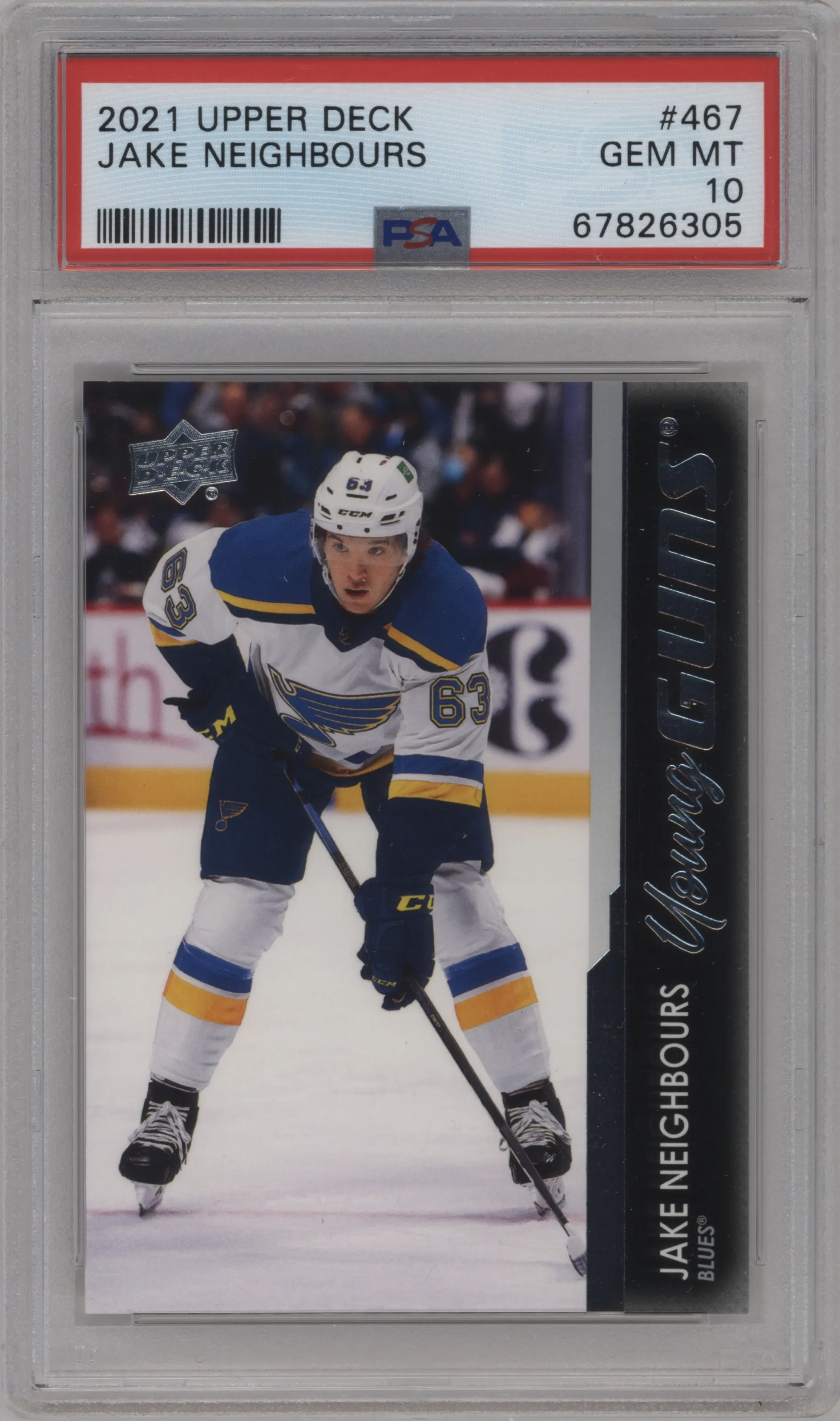 2021 Upper Deck Series 2 Young Guns Jake Neighbours #467 PSA 10
