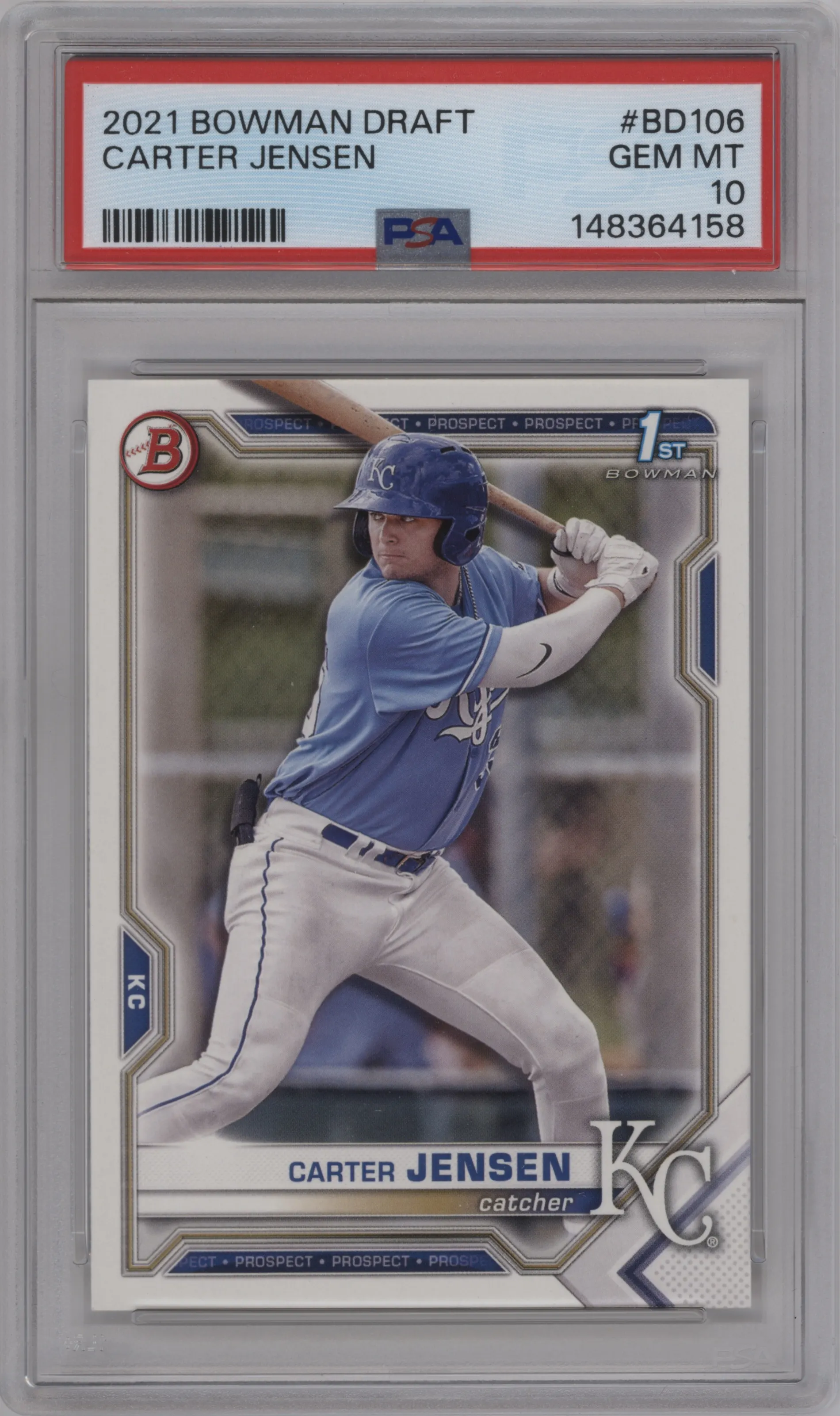 2021 Bowman Draft Prospect Carter Jensen #BD-106 PSA 10