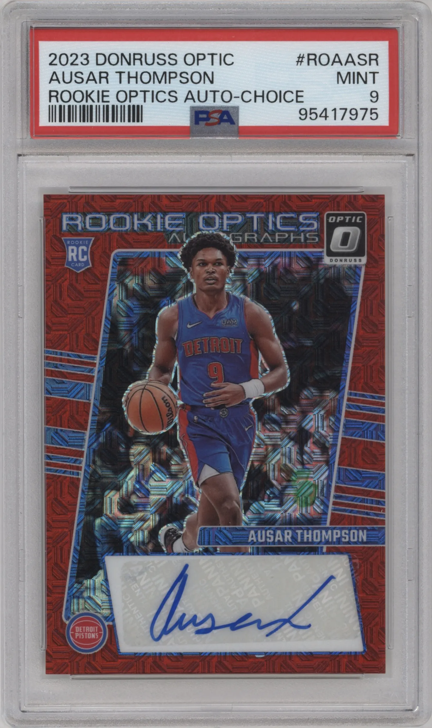 2023 Donruss Optic Rke.Opt.Auto Ausar Thompson Choice PSA 9