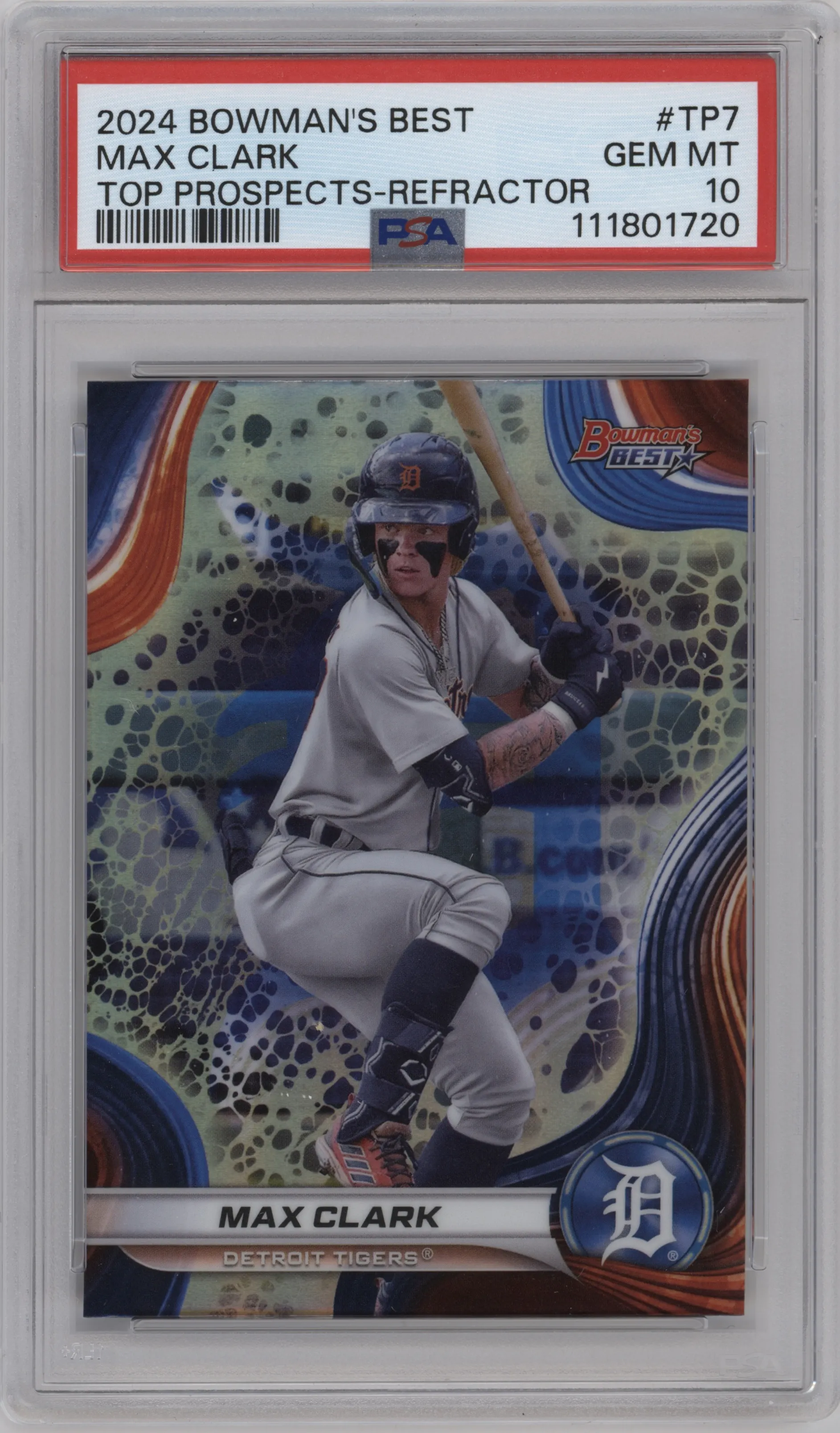 2024 Bowman's Best Top Prospects Max Clark Refractor PSA 10