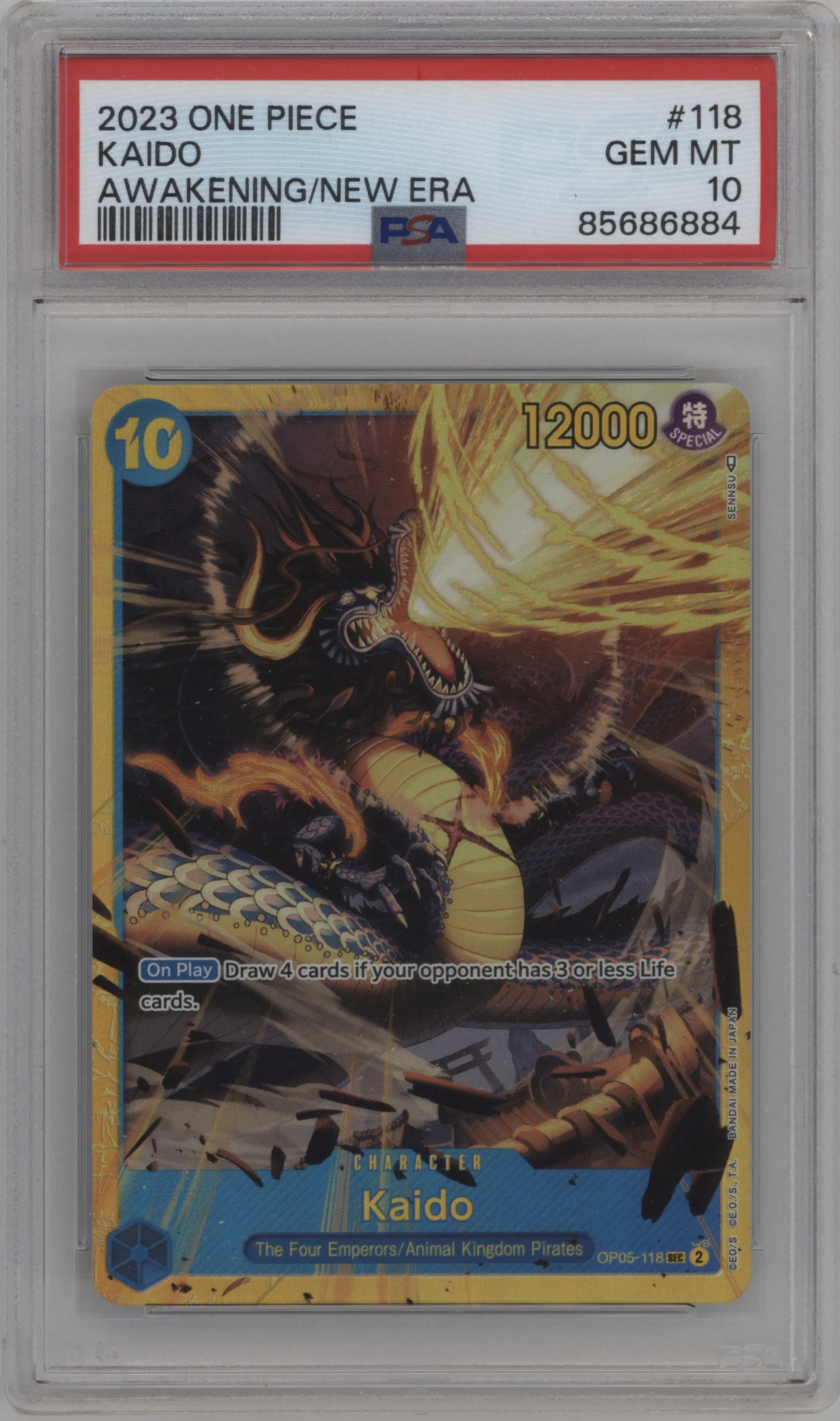 2023 One Piece Awakening of the New Era Kaido PSA 10