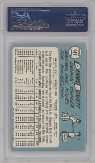 Dennis Bennett from the 1965 Topps set graded by PSA and given an overall grade of 8.