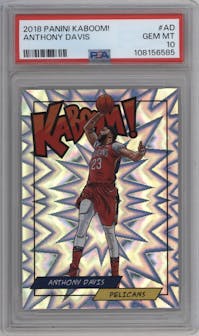 Anthony Davis from the 2018 Panini Kaboom Rewards Multi-Sport set graded by PSA and given an overall grade of 10.