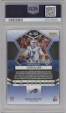 Josh Allen from the 2022 Panini Mosaic set featuring a Honeycomb parallel graded by PSA and given an overall grade of 10.