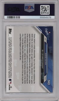 Shohei Ohtani from the 2024 Topps Now set graded by PSA and given an overall grade of 10.