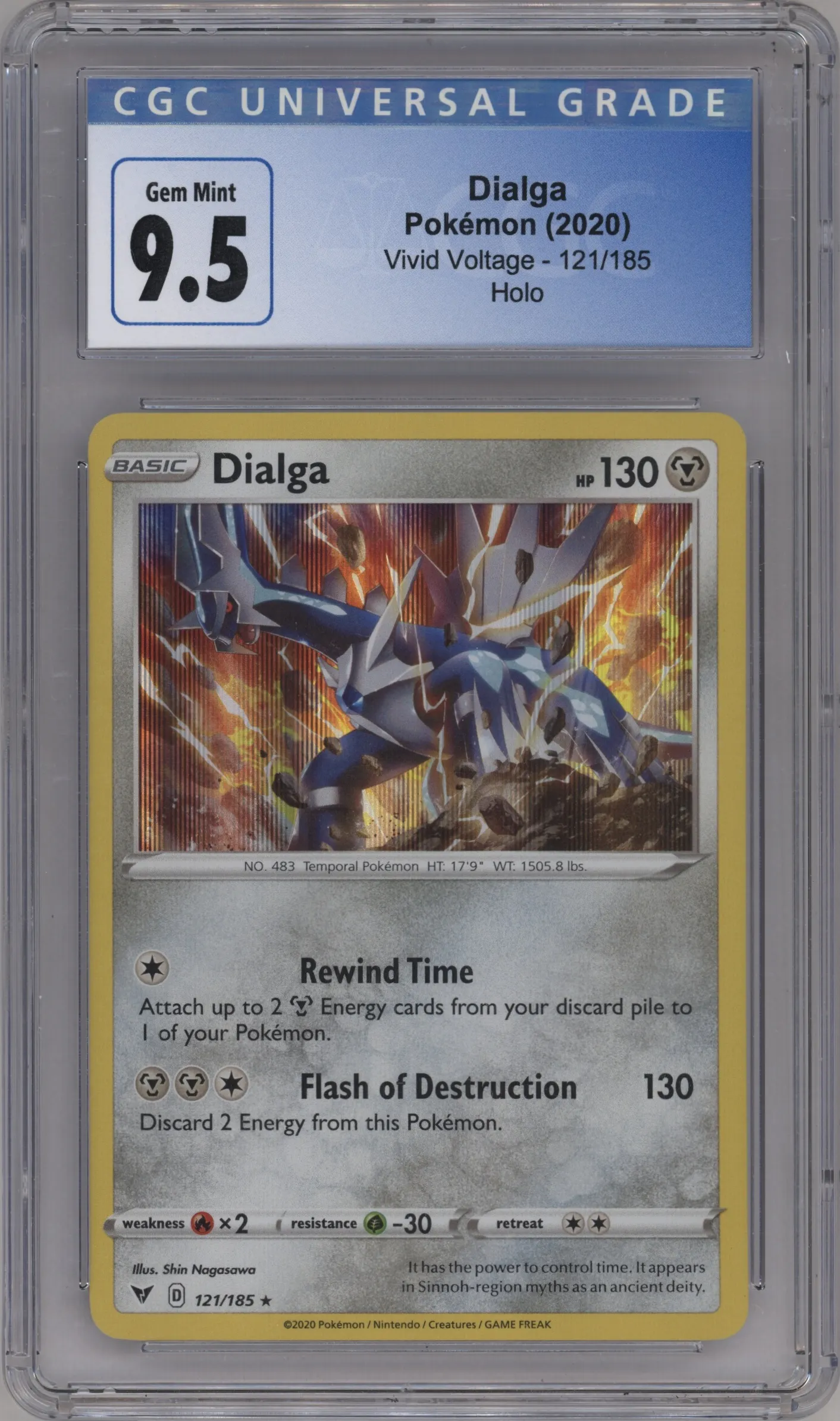 2020 Pokemon SWSH Vivid Voltage Dialga #121 CGC 9.5