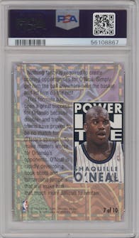 Shaquille O'Neal from the 1994-95 Fleer Ultra set graded by PSA and given an overall grade of 10.