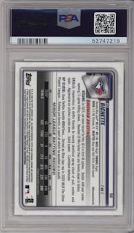 Bo Bichette from the 2020 Bowman Chrome set graded by PSA and given an overall grade of 10.