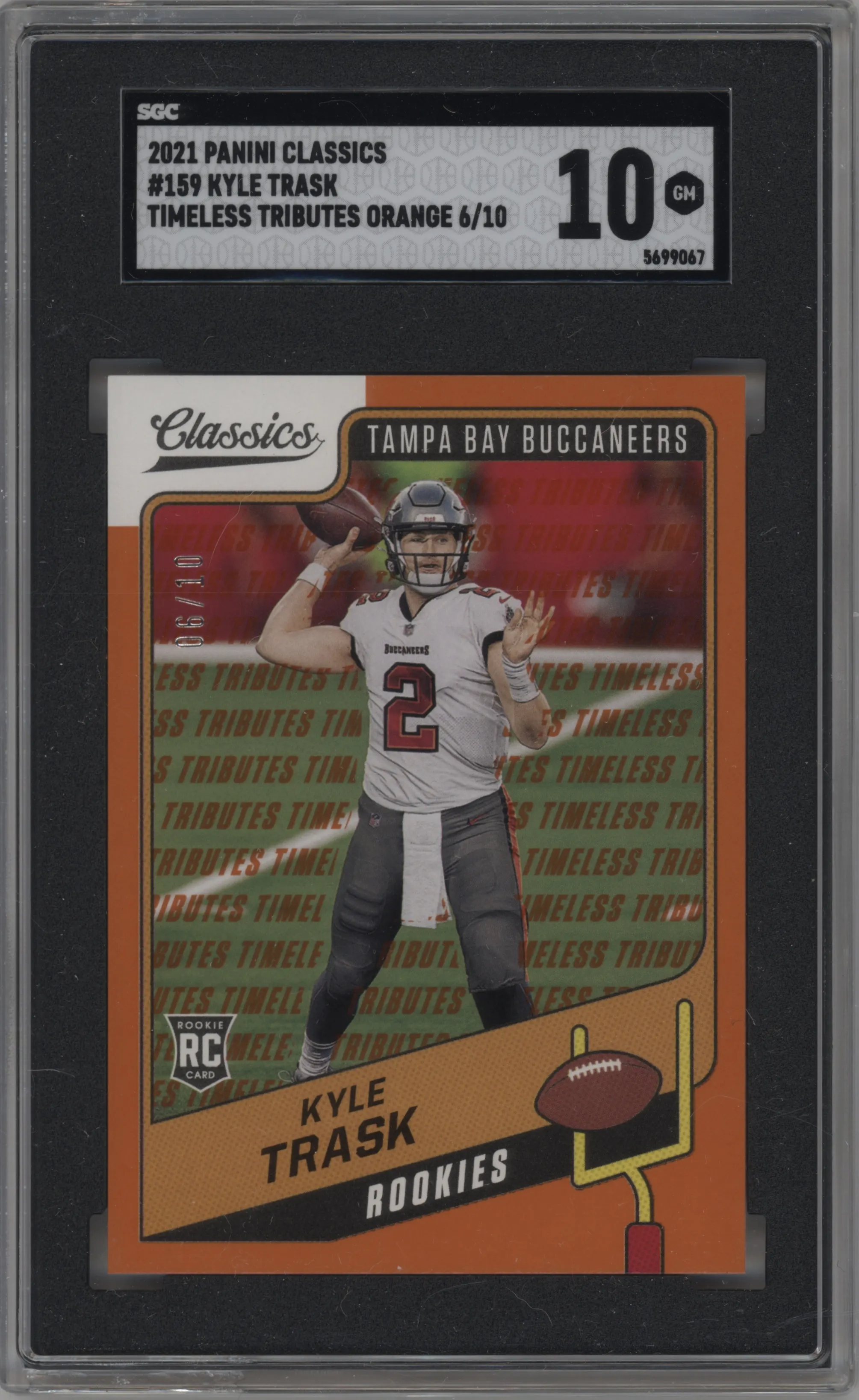 2021 Panini Classics Kyle Trask Timeless Tributes Orange #159 SGC 10