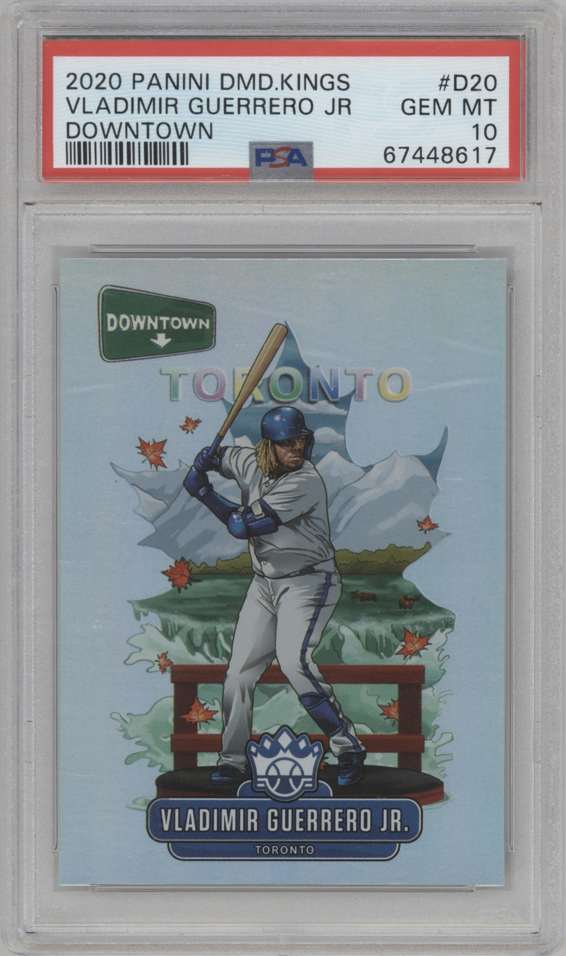 Vladimir Guerrero Jr. from the 2020 Panini Diamond Kings set graded by PSA and given an overall grade of 10.