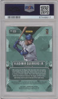 Vladimir Guerrero Jr. from the 2020 Panini Diamond Kings set graded by PSA and given an overall grade of 10.