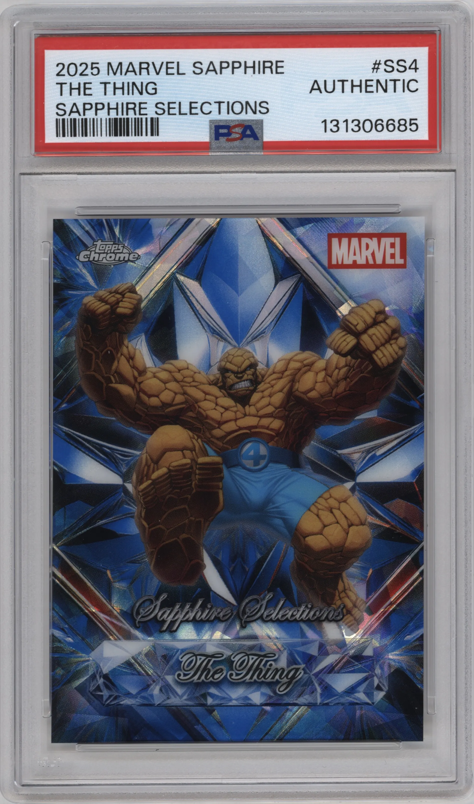 2025 Topps Chrome Sapphire Edition Marvel Sapphire Selections The Thing PSA AUTHENTIC #SS-4 PSA