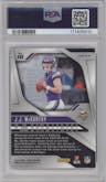 J.J. McCarthy from the 2024 Panini Prizm set featuring a Silver Prizm parallel graded by PSA and given an overall grade of 9.