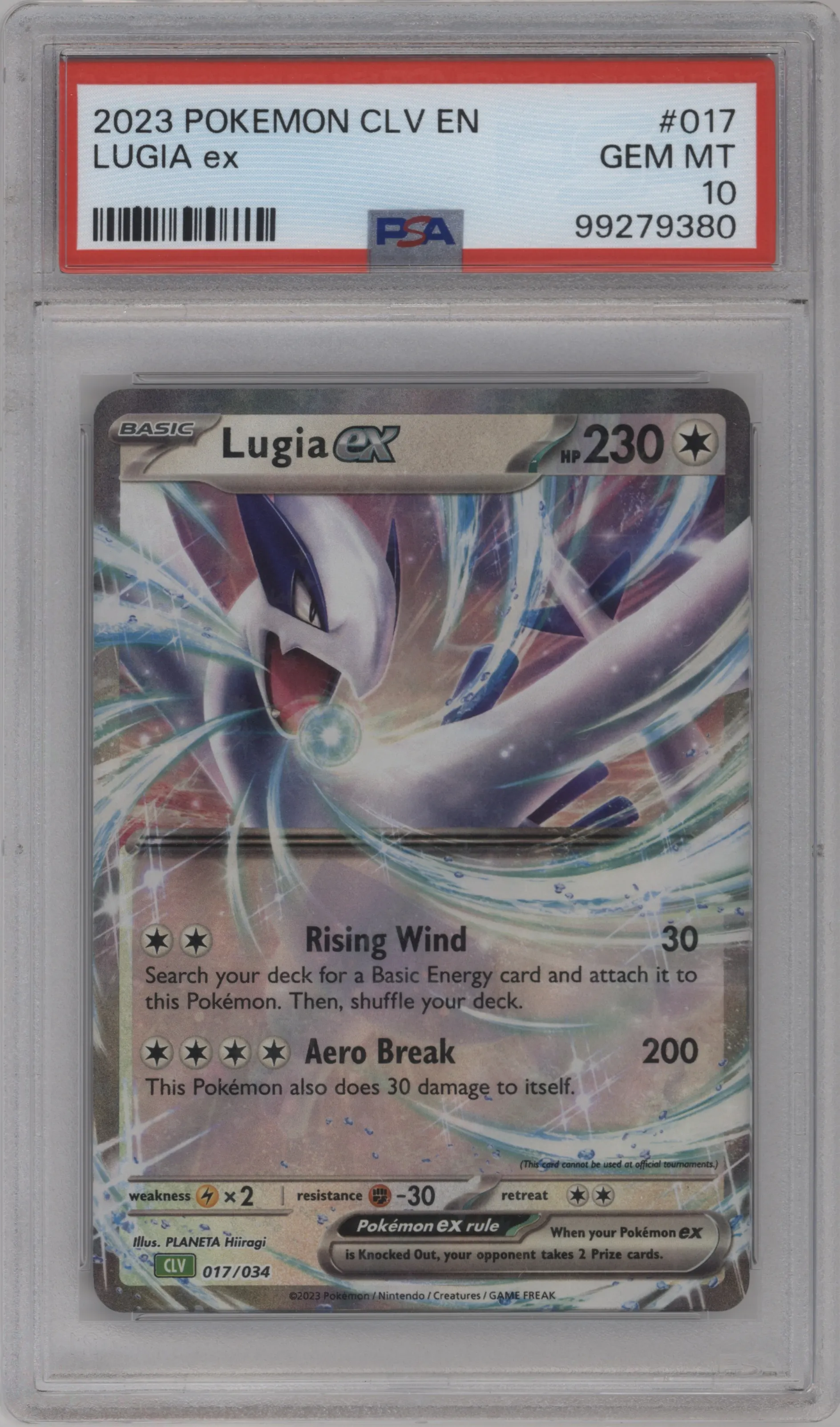 2023 Pokemon CLV Lugia ex #017 PSA 10