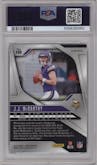 J.J. McCarthy from the 2024 Panini Prizm set featuring a Silver Prizm parallel graded by PSA and given an overall grade of 9.