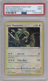 Rayquaza from the 2020 Pokemon SWSH set featuring a 2024 Crown Zenith Premium Collection parallel graded by PSA and given an overall grade of 9.