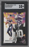 Drake Maye from the 2024 Panini Rookies & Stars set graded by SGC and given an overall grade of 10.