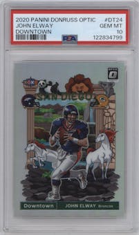 John Elway from the 2020 Panini Donruss Optic set graded by PSA and given an overall grade of 10.