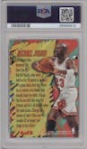 Michael Jordan from the 1995-96 Fleer Metal set graded by PSA and given an overall grade of 7.