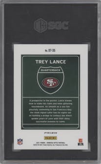 Trey Lance from the 2021 Panini Donruss Optic set graded by SGC and given an overall grade of 9.5.