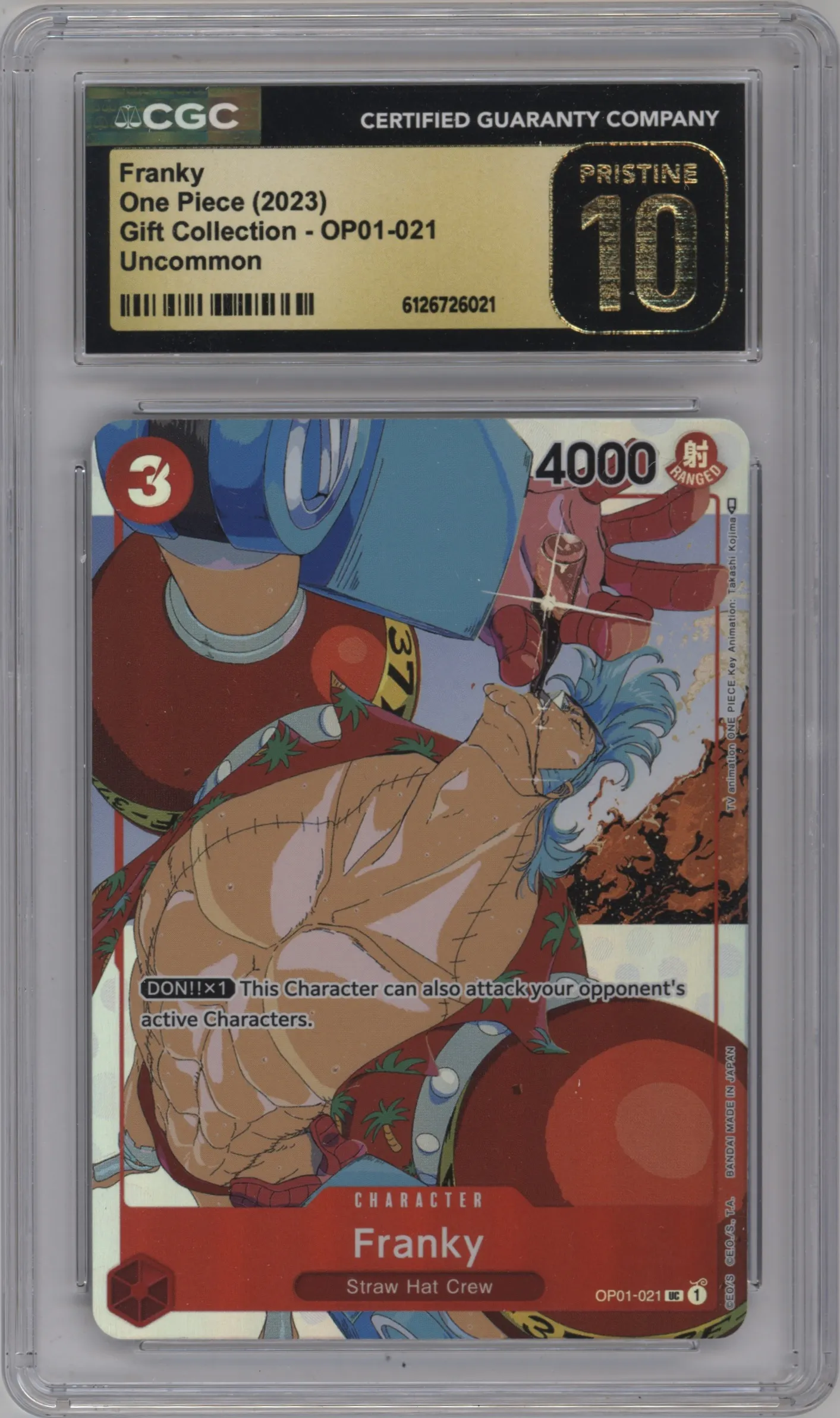 2023 One Piece Gift Collection 2023 Franky UC #OP01-021 UC CGC 10