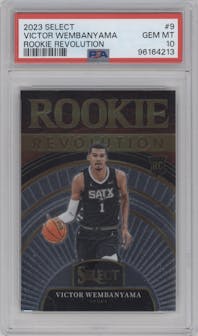 Victor Wembanyama from the 2023-24 Panini Select  set graded by PSA and given an overall grade of 10.