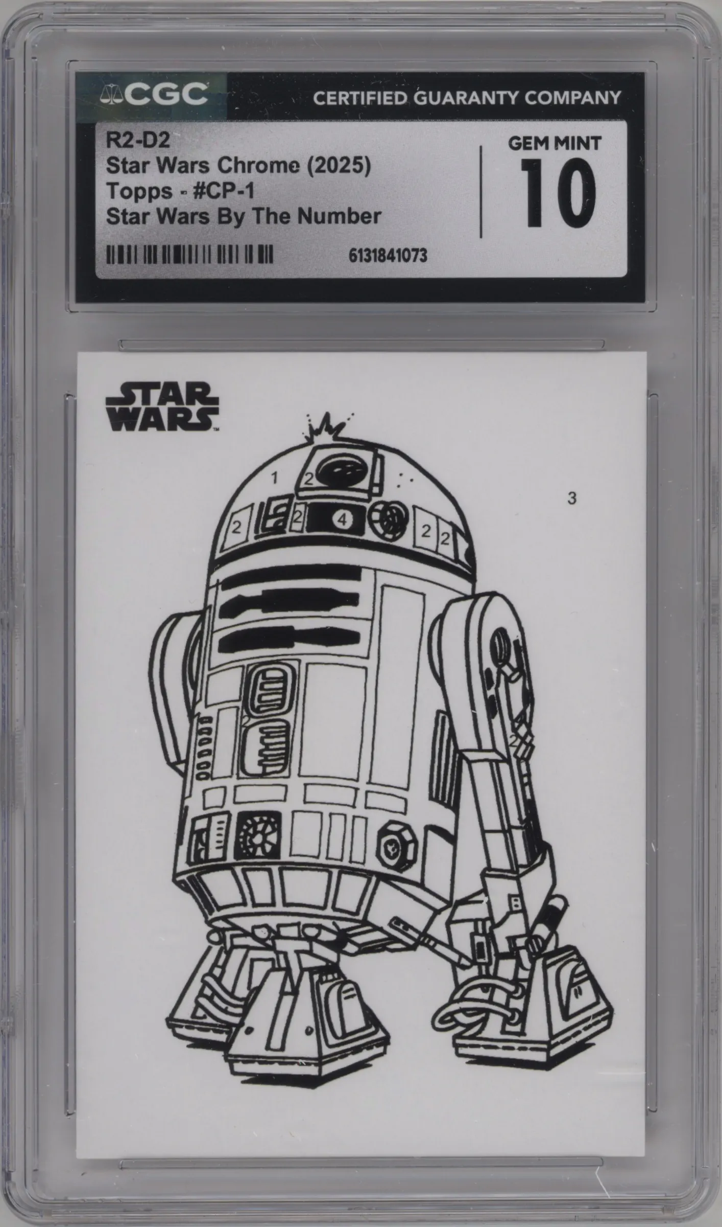 2025 Topps Chrome Star Wars By the Nmbr. R2-D2 CGC 10