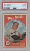 Yogi Berra from the 1959 Topps set graded by PSA and given an overall grade of 2.5.