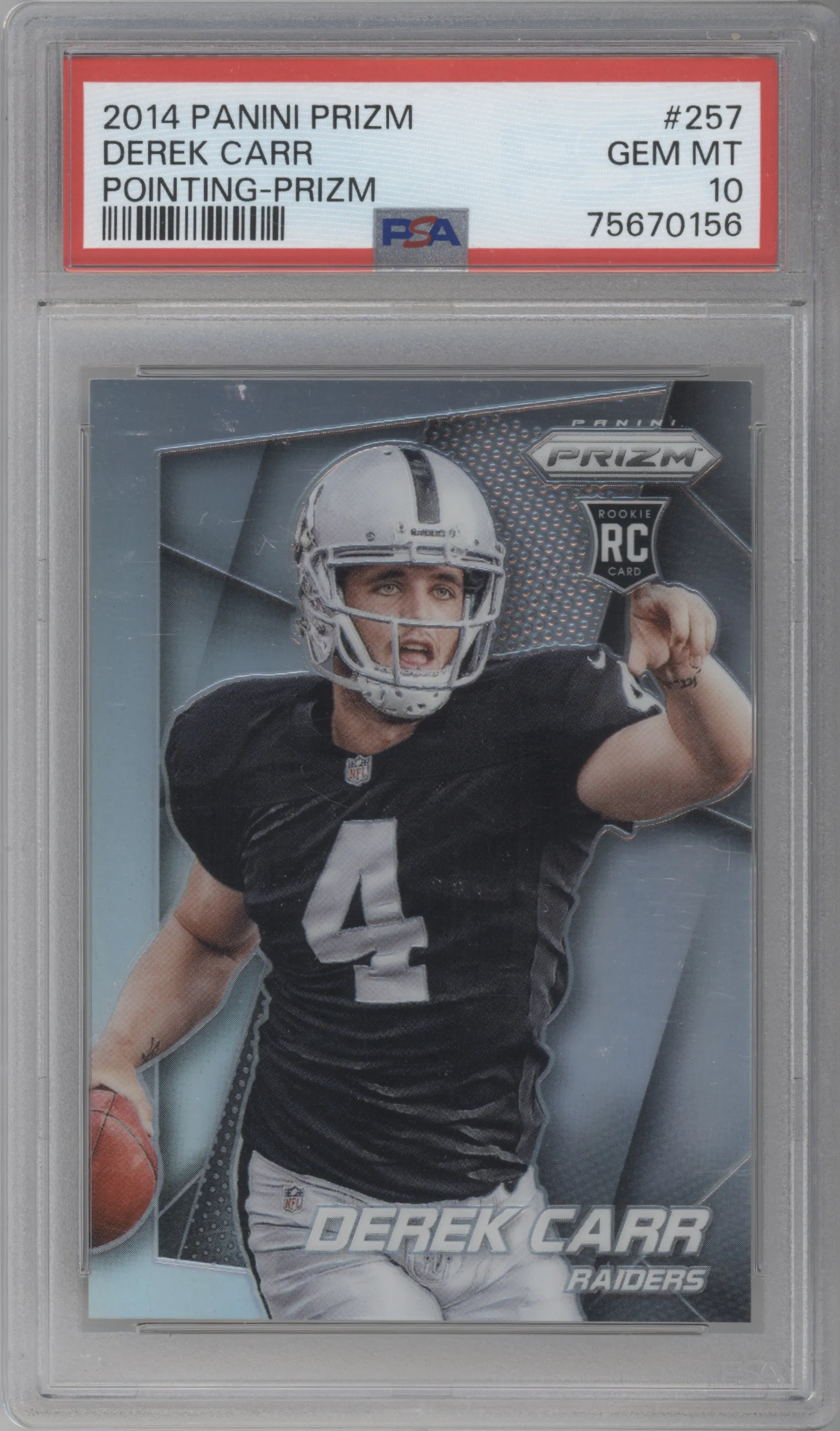 2014 Panini Prizm Rke.Var. Derek Carr PSA 10